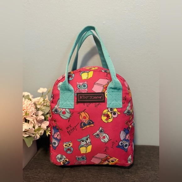 Betsey Johnson Pink Owl Lunch Tote - Picture 3 of 11